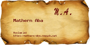 Mathern Aba névjegykártya